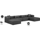 Meridian Cube Charcoal Grey Vegan Leather Modular Sectional IMAGE 9