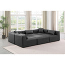  Manufacturer Color_Grey -- Cube 108" Charcoal Vegan Leather Upholstered 6 pc Modular Sectional IMAGE 2