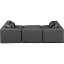  Manufacturer Color_Grey -- Cube 108" Charcoal Vegan Leather Upholstered 6 pc Modular Sectional IMAGE 3