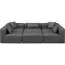  Manufacturer Color_Grey -- Cube 108" Charcoal Vegan Leather Upholstered 6 pc Modular Sectional IMAGE 4
