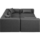  Manufacturer Color_Grey -- Cube 108" Charcoal Vegan Leather Upholstered 6 pc Modular Sectional IMAGE 5