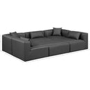 Meridian Cube Charcoal Grey Vegan Leather Modular Sectional IMAGE 7