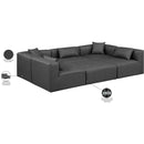  Manufacturer Color_Grey -- Cube 108" Charcoal Vegan Leather Upholstered 6 pc Modular Sectional IMAGE 8