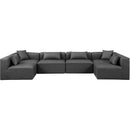 Meridian Cube Charcoal Grey Vegan Leather Modular Sectional IMAGE 4
