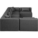  Manufacturer Color_Grey -- Cube 144" Charcoal Vegan Leather Upholstered 6 pc Modular Sectional IMAGE 5