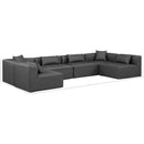  Manufacturer Color_Grey -- Cube 144" Charcoal Vegan Leather Upholstered 6 pc Modular Sectional IMAGE 8