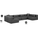  Manufacturer Color_Grey -- Cube 144" Charcoal Vegan Leather Upholstered 6 pc Modular Sectional IMAGE 9
