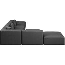  Manufacturer Color_Grey -- Cube 144" Charcoal Vegan Leather Upholstered 6 pc Modular Sectional IMAGE 4