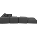  Manufacturer Color_Grey -- Cube 144" Charcoal Vegan Leather Upholstered 6 pc Modular Sectional IMAGE 5