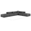  Manufacturer Color_Grey -- Cube 144" Charcoal Vegan Leather Upholstered 6 pc Modular Sectional IMAGE 8