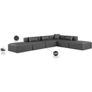  Manufacturer Color_Grey -- Cube 144" Charcoal Vegan Leather Upholstered 6 pc Modular Sectional IMAGE 9