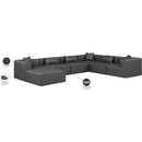  Manufacturer Color_Grey -- Cube 144" Charcoal Vegan Leather Upholstered 7 pc Modular Sectional IMAGE 10
