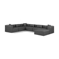  Manufacturer Color_Grey -- Cube 144" Charcoal Vegan Leather Upholstered 7 pc Modular Sectional IMAGE 1