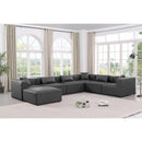  Manufacturer Color_Grey -- Cube 144" Charcoal Vegan Leather Upholstered 7 pc Modular Sectional IMAGE 2