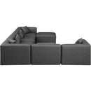  Manufacturer Color_Grey -- Cube 144" Charcoal Vegan Leather Upholstered 7 pc Modular Sectional IMAGE 4