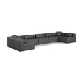  Manufacturer Color_Grey -- Cube 180" Charcoal Vegan Leather Upholstered 7 pc Modular Sectional IMAGE 1