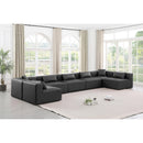  Manufacturer Color_Grey -- Cube 180" Charcoal Vegan Leather Upholstered 7 pc Modular Sectional IMAGE 2