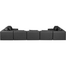  Manufacturer Color_Grey -- Cube 180" Charcoal Vegan Leather Upholstered 7 pc Modular Sectional IMAGE 3