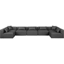  Manufacturer Color_Grey -- Cube 180" Charcoal Vegan Leather Upholstered 7 pc Modular Sectional IMAGE 4