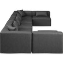  Manufacturer Color_Grey -- Cube 180" Charcoal Vegan Leather Upholstered 7 pc Modular Sectional IMAGE 5
