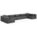  Manufacturer Color_Grey -- Cube 180" Charcoal Vegan Leather Upholstered 7 pc Modular Sectional IMAGE 8