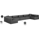  Manufacturer Color_Grey -- Cube 180" Charcoal Vegan Leather Upholstered 7 pc Modular Sectional IMAGE 9