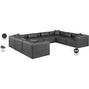 Manufacturer Color_Grey -- Cube 144" Charcoal Vegan Leather Upholstered 8 pc Modular Sectional IMAGE 10
