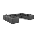  Manufacturer Color_Grey -- Cube 144" Charcoal Vegan Leather Upholstered 8 pc Modular Sectional IMAGE 1