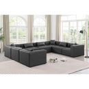  Manufacturer Color_Grey -- Cube 144" Charcoal Vegan Leather Upholstered 8 pc Modular Sectional IMAGE 2