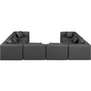  Manufacturer Color_Grey -- Cube 144" Charcoal Vegan Leather Upholstered 8 pc Modular Sectional IMAGE 3