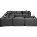  Manufacturer Color_Grey -- Cube 144" Charcoal Vegan Leather Upholstered 8 pc Modular Sectional IMAGE 5