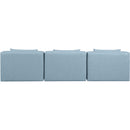  Manufacturer Color_Light Blue -- Cube 108" Light Blue Vegan Leather Upholstered 3 pc Armless Modular Sofa IMAGE 3