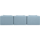 Meridian Cube Light Blue Vegan Leather Modular Sofa IMAGE 3