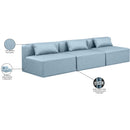  Manufacturer Color_Light Blue -- Cube 108" Light Blue Vegan Leather Upholstered 3 pc Armless Modular Sofa IMAGE 9