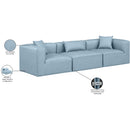  Manufacturer Color_Light Blue -- Cube 108" Light Blue Vegan Leather Upholstered 3 pc Modular Sofa IMAGE 10
