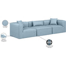 Meridian Cube Light Blue Vegan Leather Modular Sofa IMAGE 10