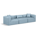  Manufacturer Color_Light Blue -- Cube 108" Light Blue Vegan Leather Upholstered 3 pc Modular Sofa IMAGE 1
