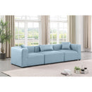Meridian Cube Light Blue Vegan Leather Modular Sofa IMAGE 2