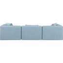  Manufacturer Color_Light Blue -- Cube 108" Light Blue Vegan Leather Upholstered 3 pc Modular Sofa IMAGE 3