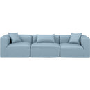  Manufacturer Color_Light Blue -- Cube 108" Light Blue Vegan Leather Upholstered 3 pc Modular Sofa IMAGE 4