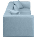  Manufacturer Color_Light Blue -- Cube 108" Light Blue Vegan Leather Upholstered 3 pc Modular Sofa IMAGE 5