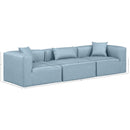  Manufacturer Color_Light Blue -- Cube 108" Light Blue Vegan Leather Upholstered 3 pc Modular Sofa IMAGE 9