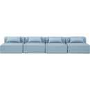 Meridian Cube Light Blue Vegan Leather Modular Sofa IMAGE 4