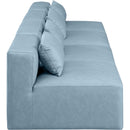  Manufacturer Color_Light Blue -- Cube 144" Light Blue Vegan Leather Upholstered 4 pc Armless Modular Sofa IMAGE 5