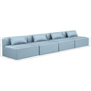 Meridian Cube Light Blue Vegan Leather Modular Sofa IMAGE 8