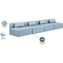 Meridian Cube Light Blue Vegan Leather Modular Sofa IMAGE 9