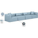  Manufacturer Color_Light Blue -- Cube 144" Light Blue Vegan Leather Upholstered 4 pc Modular Sofa IMAGE 10