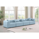 Meridian Cube Light Blue Vegan Leather Modular Sofa IMAGE 2