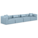 Meridian Cube Light Blue Vegan Leather Modular Sofa IMAGE 9