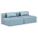 Manufacturer Color_Light Blue -- Cube 72" Light Blue Vegan Leather Upholstered 2 pc Armless Modular Loveseat IMAGE 7
